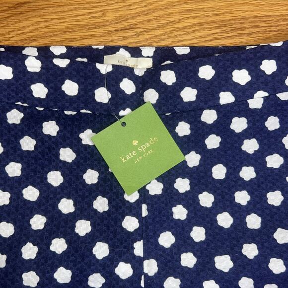 NWT KATE SPADE Cloud Dot Jacquard Pant Size 2 Navy And White Cropped Ankle Pant - Picture 6 of 12